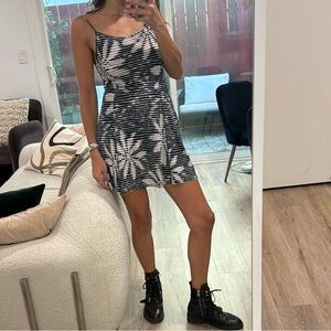 Navy and White Floral Women's Dress